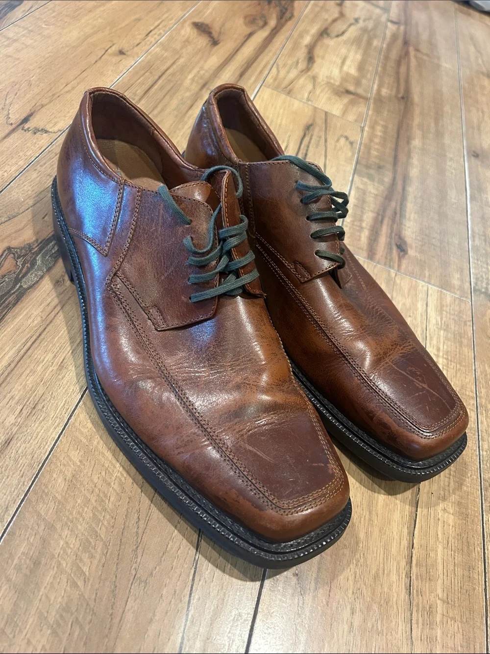 Johnston and Murphy moc toe laced dress shoes sz 12M